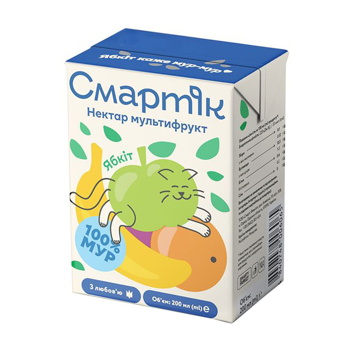Дитячий нектар Смартік Мультифрукт, від 3 років, 200 мл